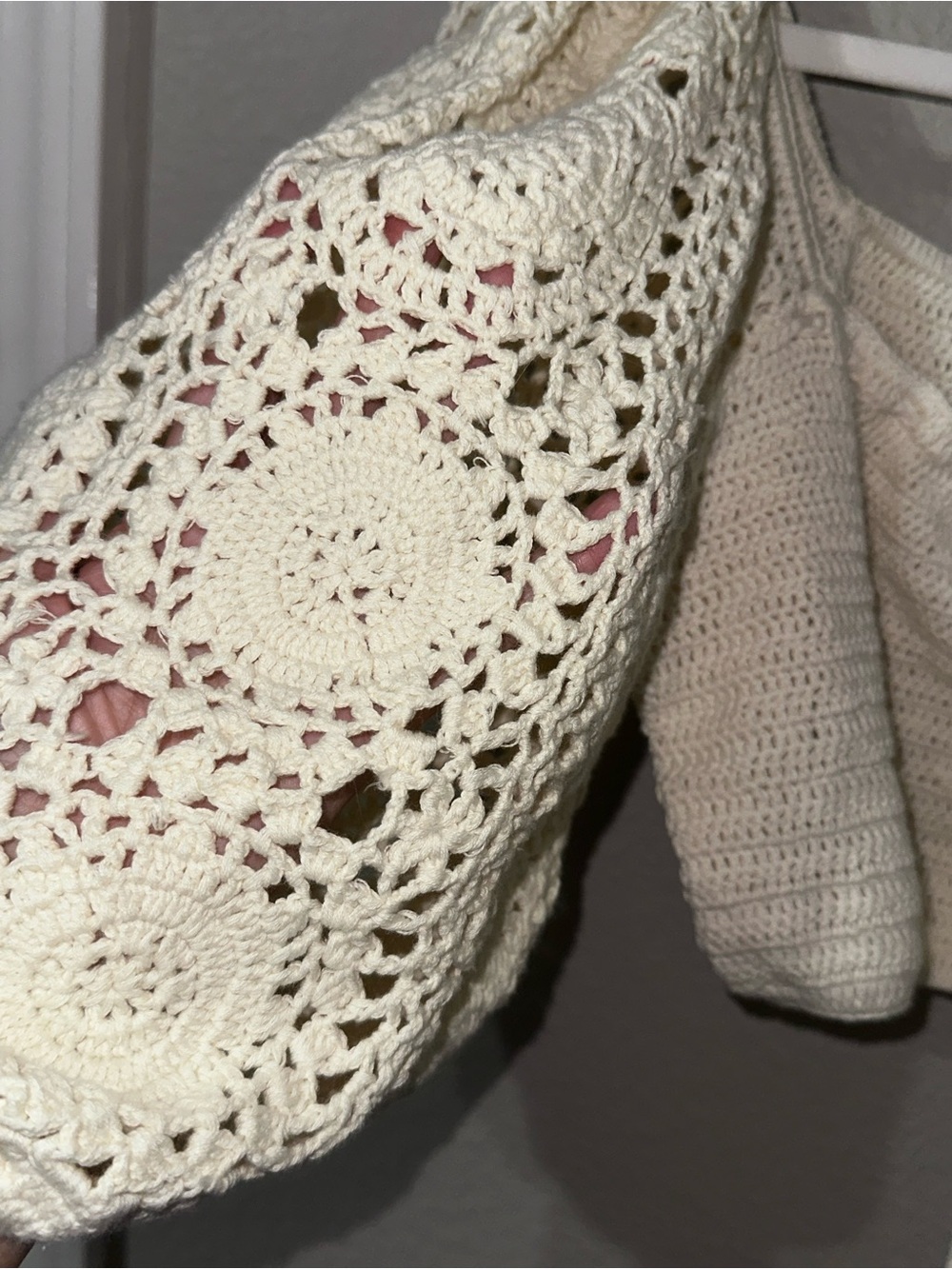 Sunshine Off-Shoulder Crochet Crop Top in Cream - Picture 3 of 7
